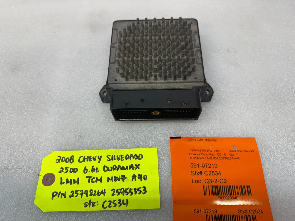 06 07 08 GMC SIERRA ALLISON A40 TRANSMISSION CONTROL MODULE TCM TCU A40 25798264