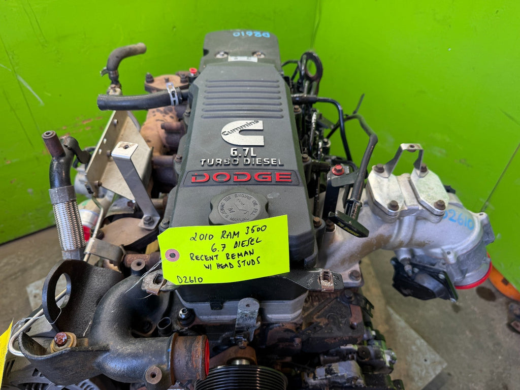 10 11 12 DODGE RAM 2500 3500 6.7 CUMMINS TURBO DIESEL ENGINE MOTOR REMAN STUDDED