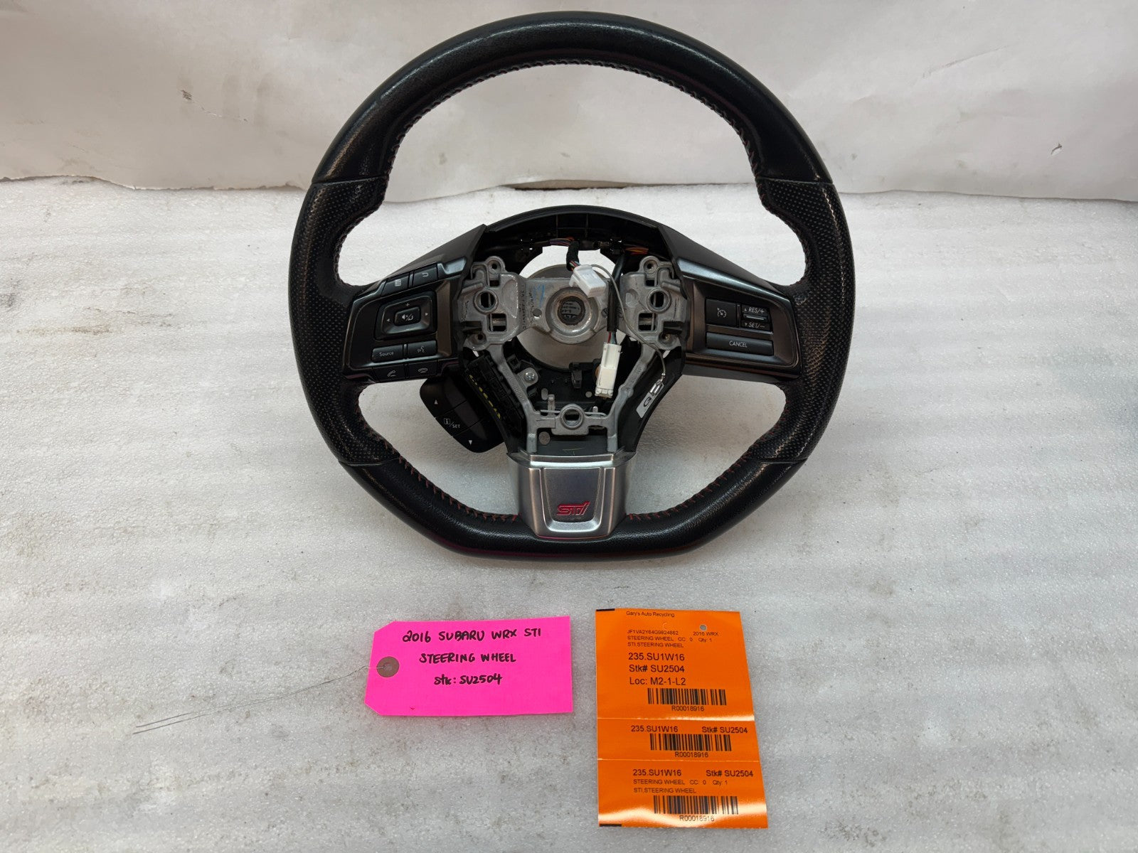16 SUBARU IMPREZA WRX STi OEM FLAT BOTTOM STEERING WHEEL 15-21