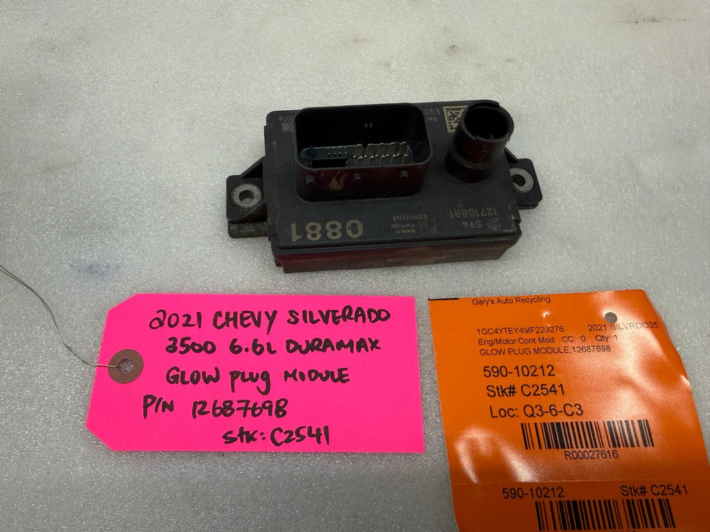 21 CHEVROLET GMC SIERRA SILVERADO 6.6 2500 GPM GLOW PLUG CONTROL MODULE 12687698