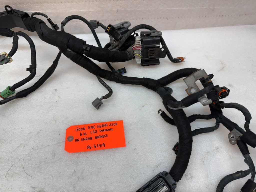 06 07 GMC CHEVROLET 2500HD DURAMAX 6.6 LBZ ENGINE MOTOR WIRING HARNESS LOOM