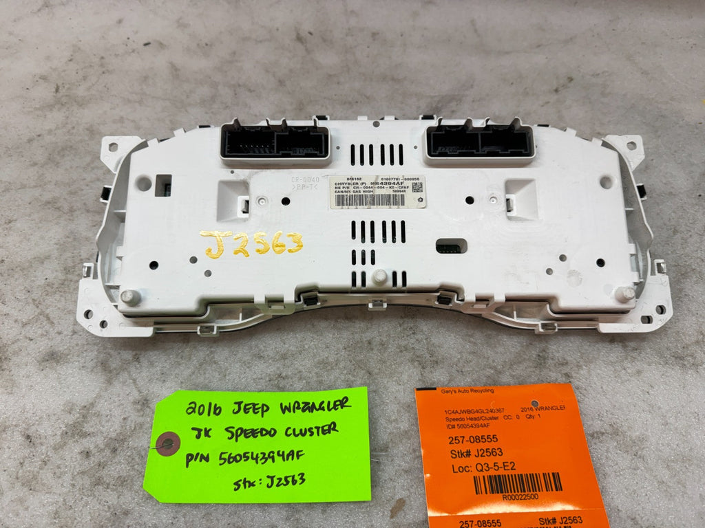 15 JEEP WRANGLER JK 3.6 METRIC SPEEDOMETER GAUGE CLUSTER 56054394AE 12-18
