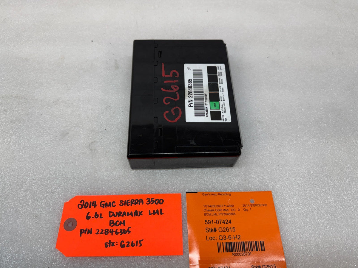 11-14 Chevrolet GMC 2500HD DURAMAX 6.6 LML BCM BODY CONTROL MODULE 22846365