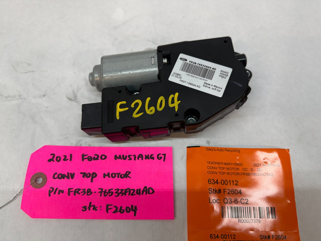 15-23 FORD MUSTANG 5.0 GT S550 LEFT RIGHT POWER ROOF TOP MOTOR FR3B-76533A24AD