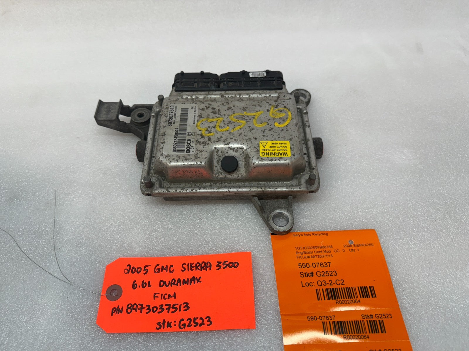 05 Chevrolet GMC LLY 6.6 DURAMAX FICM FUEL INJECTION CONTROL MODULE 8973037513