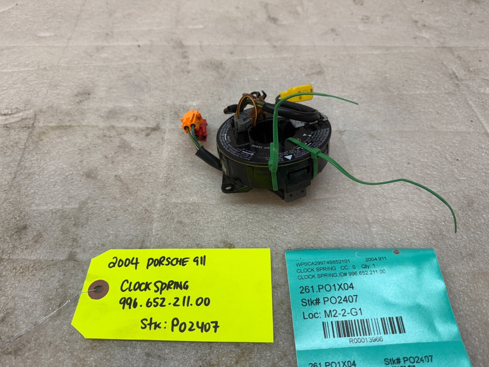 99-05 PORSCHE CARRERA 911 996 CLOCKSPRING ASSEMBLY MANUAL 99665221100