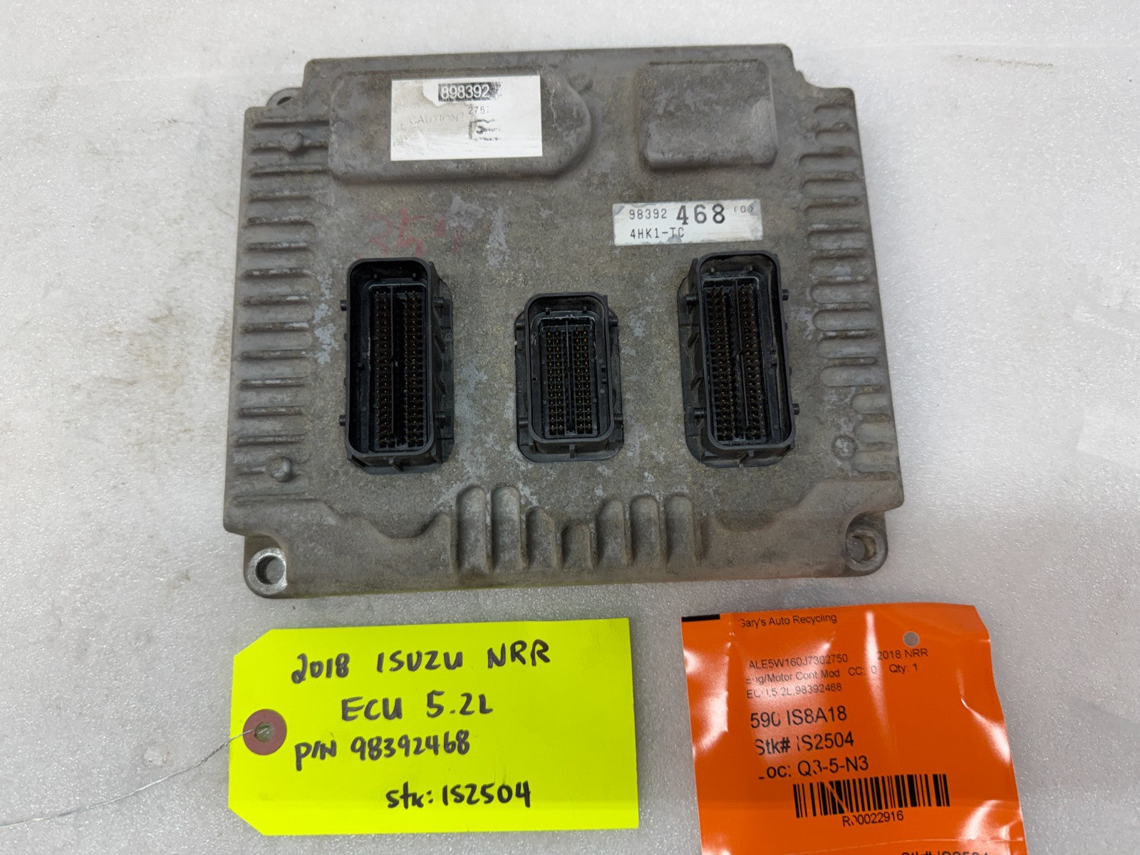 18 ISUZU NRR NPR NQR 5.2 ENGINE COMPUTER CONTROL MODULE ECM ECU 98392468