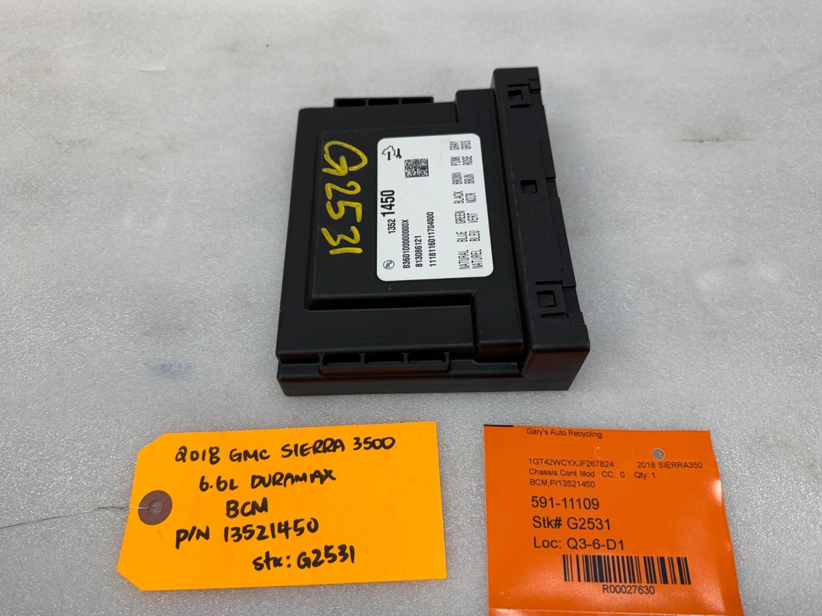 18 19 20 GMC 2500 3500 SIERRA SILVERADO BCM BODY CONTROL MODULE 13521450