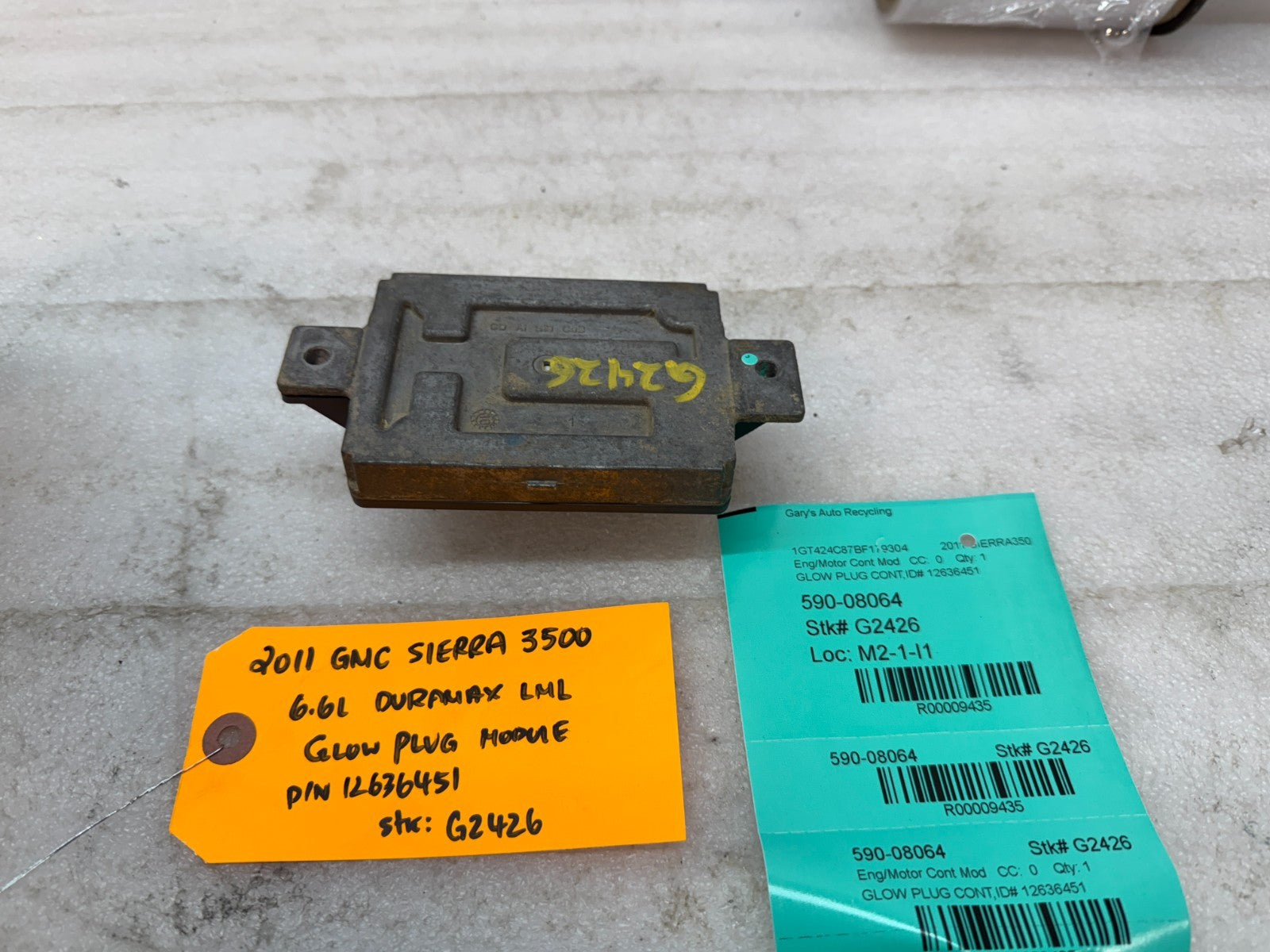 10-12 GMC SIERRA 3500 6.6L DURAMAX LGH LML GLOW PLUG CONTROL MODULE OEM 12636451
