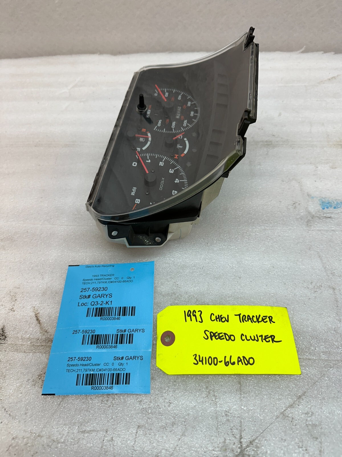 89-95 CHEVROLET TRACKER SUZUKI SIDEKICK METRIC SPEEDOMETER GAUGE CLUSTER
