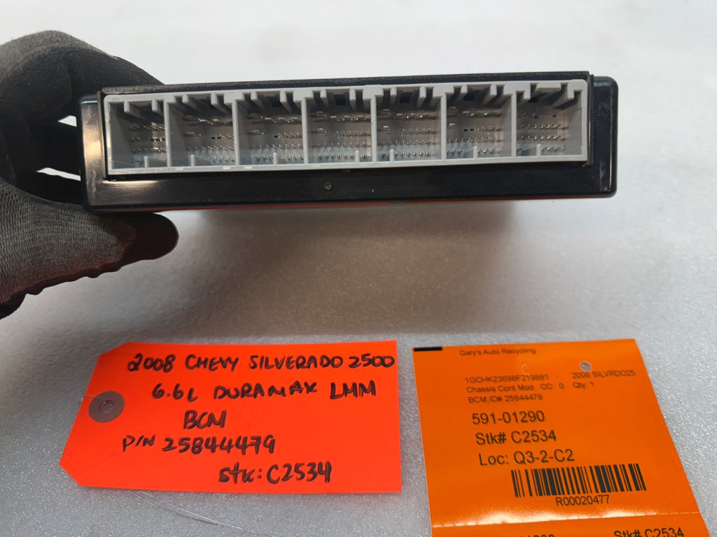 08 09 10 Chevrolet GMC DURAMAX LMM 6.6 BCM BODY CONTROL MODULE 25844479