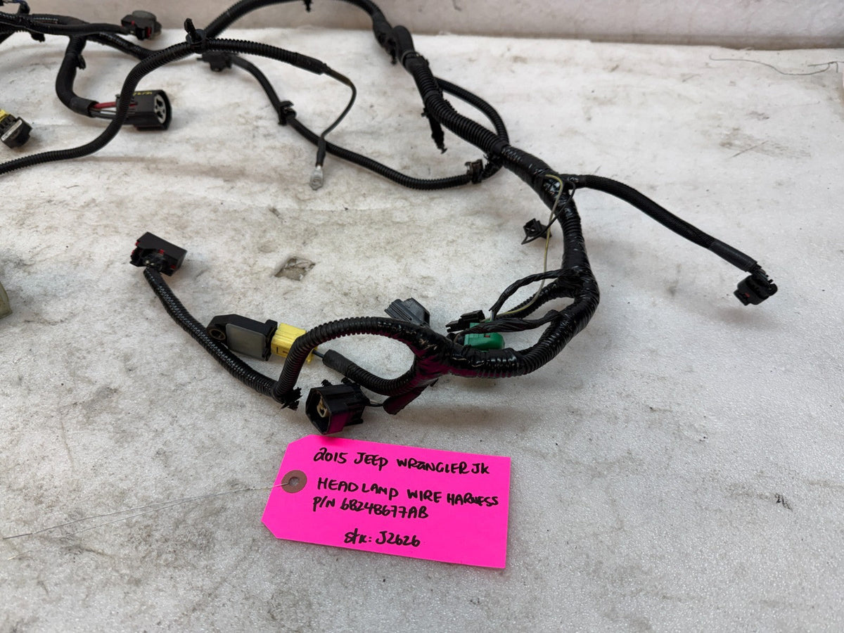 15 JEEP WRANGLER JK FRONT HEADLIGHT HEADLAMP WIRING HARNESS 68248677AB