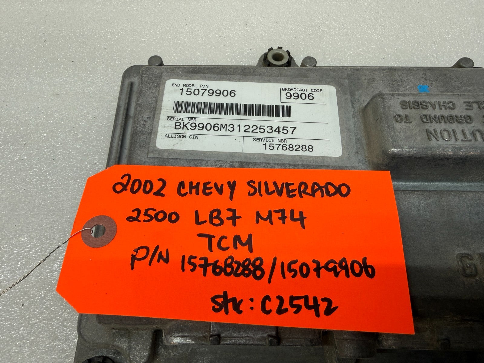 02 Chevrolet GMC SILVERADO 6.6 TCM TCU TRANSMISSION COMPUTER ALLISON 15768288