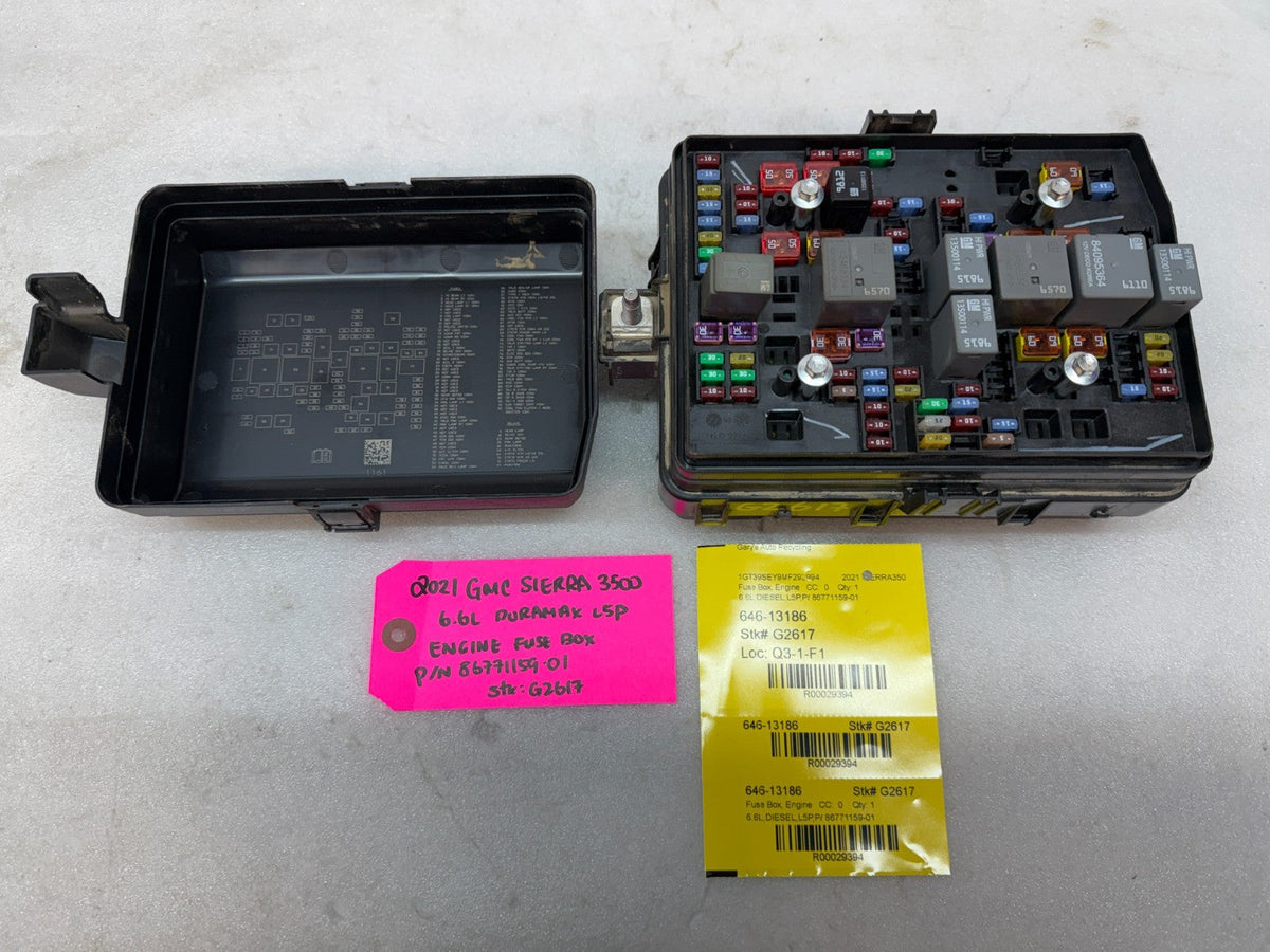 21 CHEVROLET GMC SIERRA SILVERADO 3500 2500 ENGINE FUSE RELAY BOX 86771159 19-21