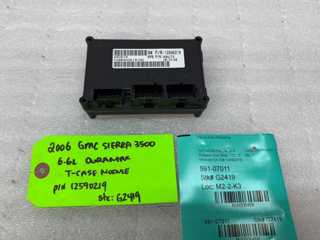 03-06 GMC SIERRA SILVERADO 2500 3500 TRANSFER CASE CONTROL MODULE 12590219