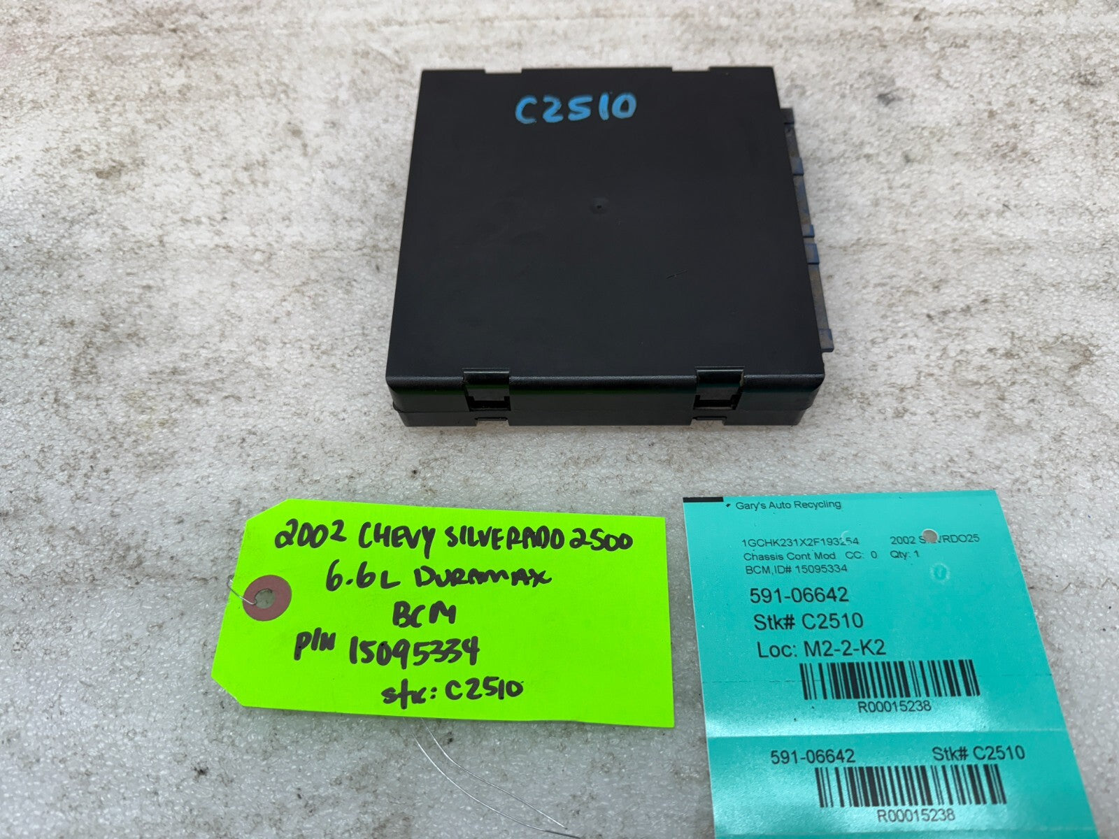 01 02 Chevrolet GMC DURAMAX LB7 6.6 BODY CONTROL MODULE BCM 15095334