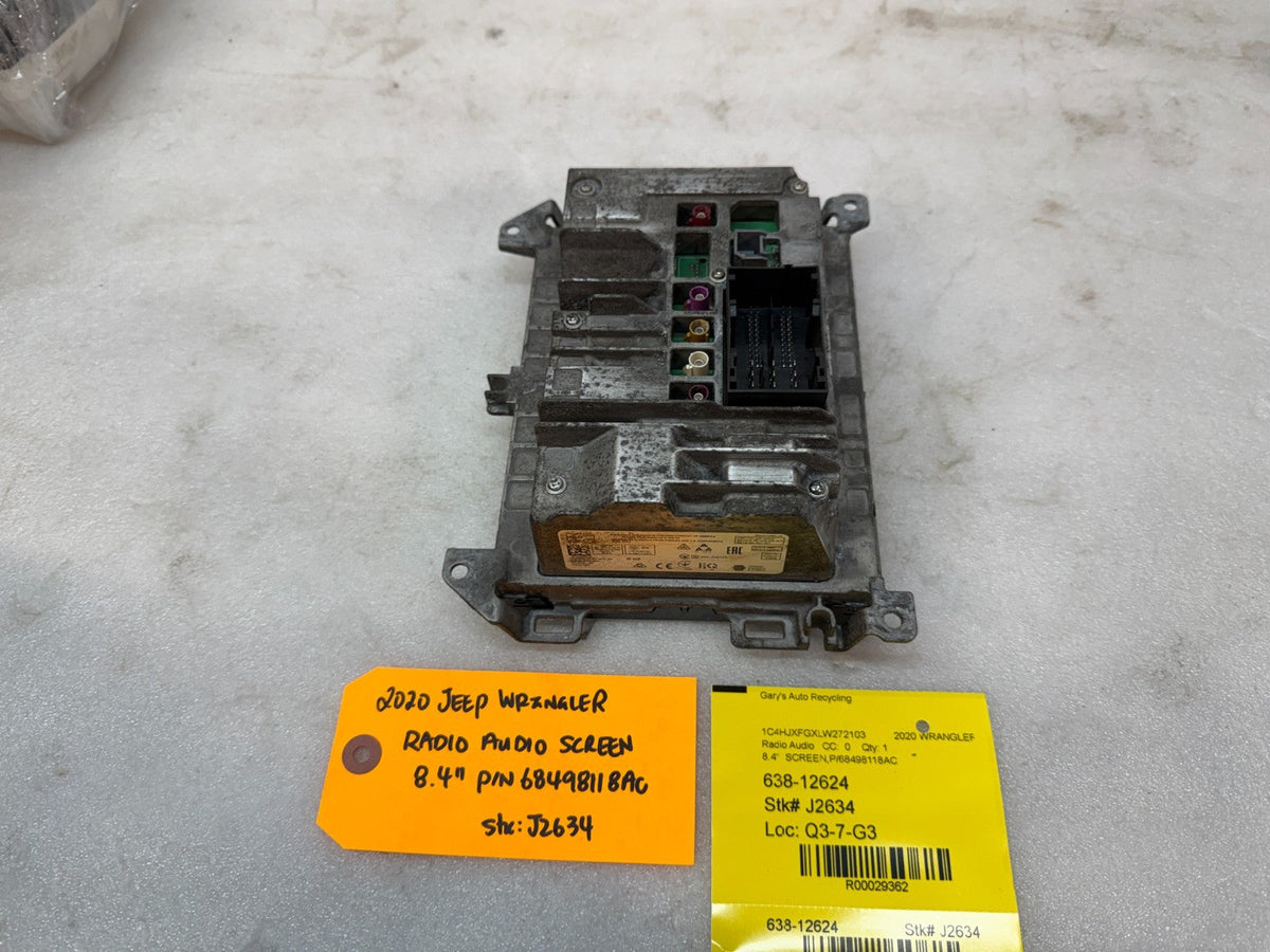 20 JEEP WRANGLER JL 8.4" RADIO DISPLAY SCREEN 68498118AC