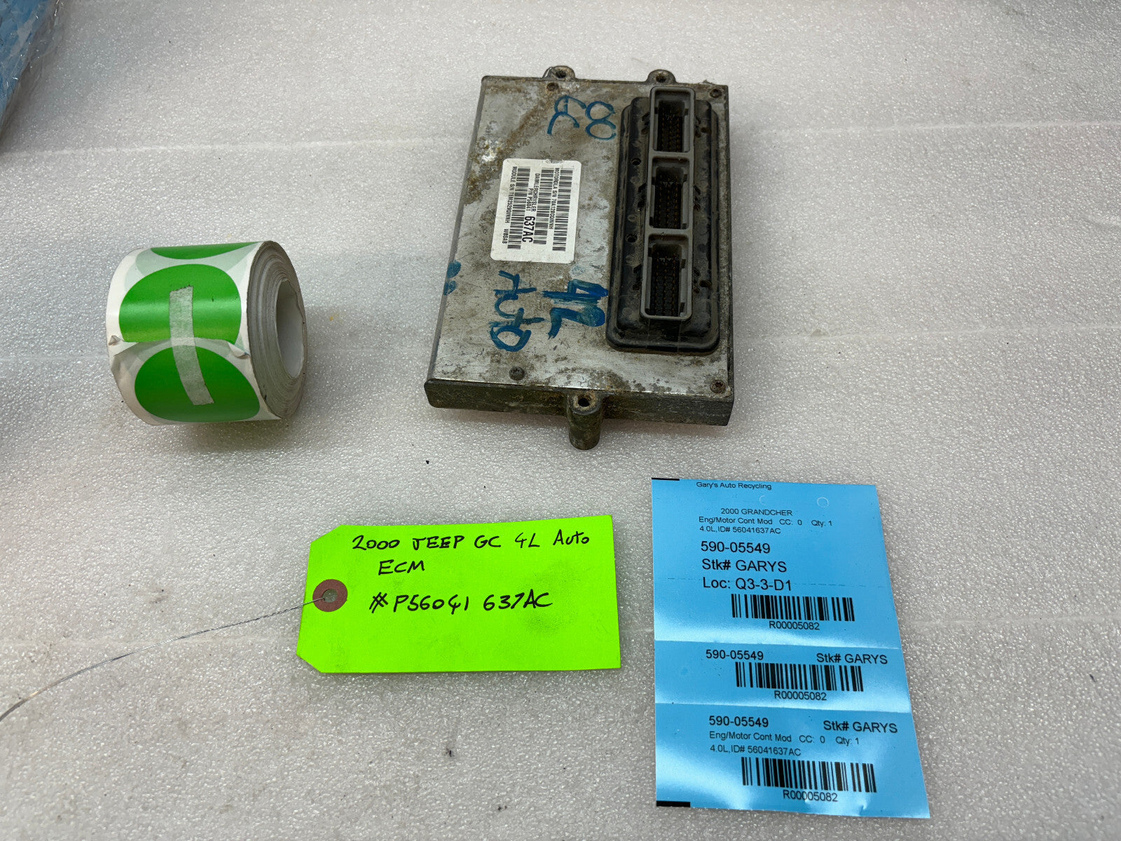 00 JEEP GRAND CHEROKEE 4.0 AUTOMATIC ENGINE COMPUTER ECM ECU P56041637AC