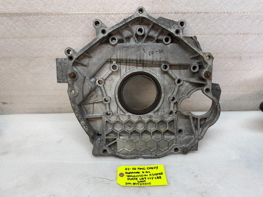 01-10 GMC LB7 LLY LBZ LMM 6.6 TRANSMISSION TO ENGINE ADAPTER PLATE 8973177115