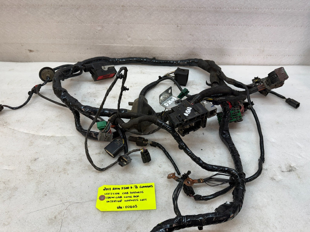 11 DODGE RAM 2500 3500 6.7 LEFT SIDE INTERIOR CREW LONG WIRING HARNESS 4x4 AUTO