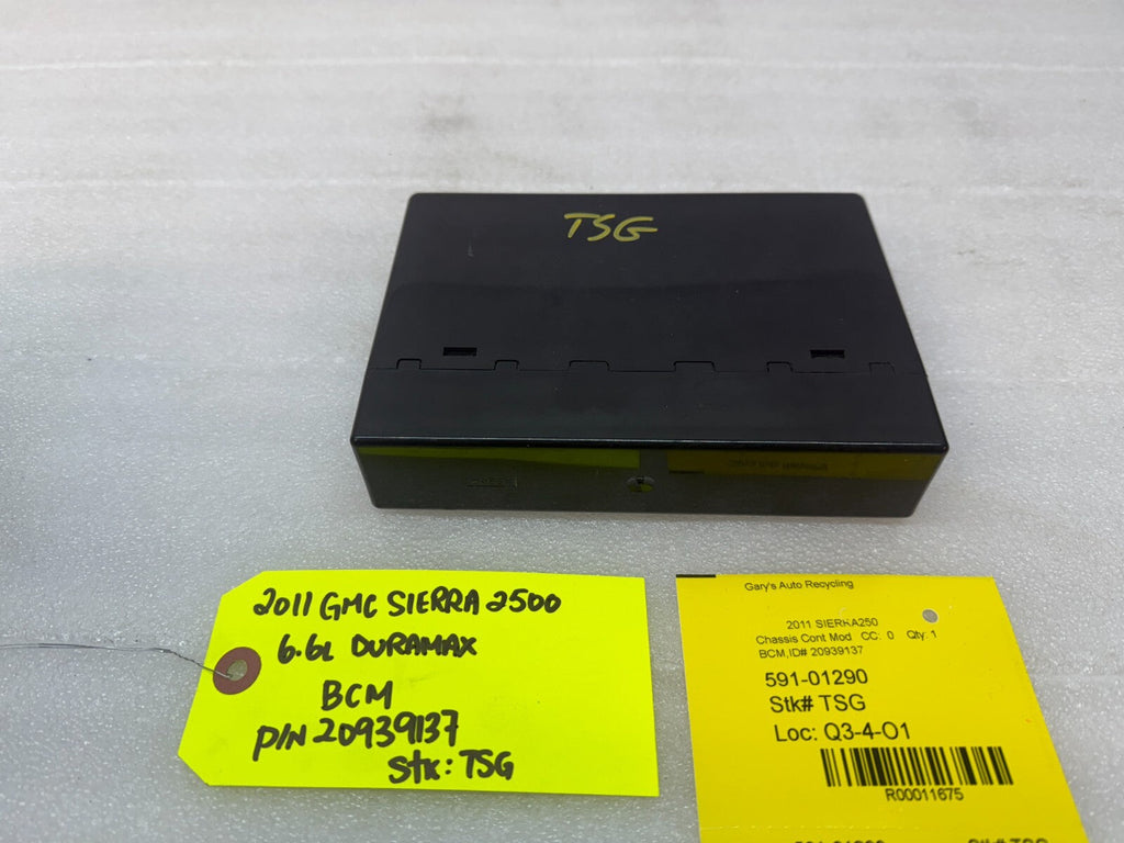 11-14 Chevrolet GMC 2500HD DURAMAX 6.6 LML BCM BODY CONTROL MODULE 20939137