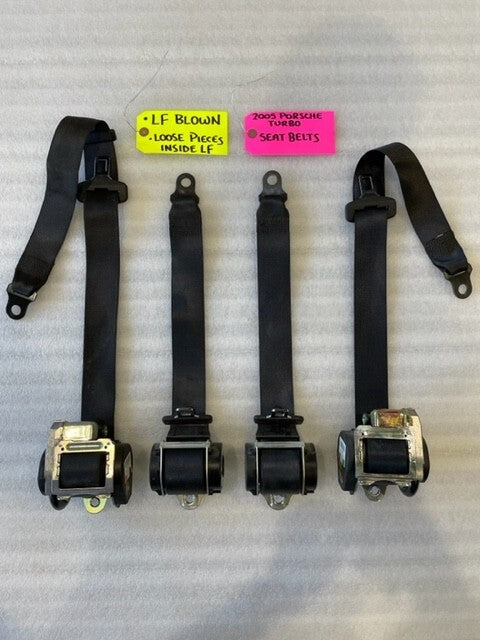 05 PORSCHE 996TT 996 CABRIOLET BLACK FRONT REAR SEATBELTS 99-05 30K!!