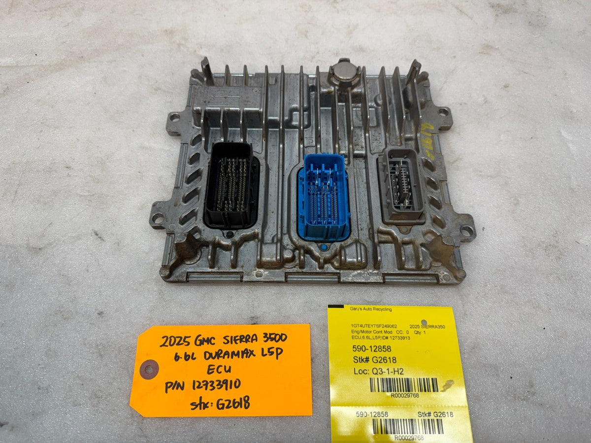 25 GMC 2500 3500 SIERRA 6.6 L5P DURAMAX DIESEL ENGINE COMPUTER ECM ECU 12733910