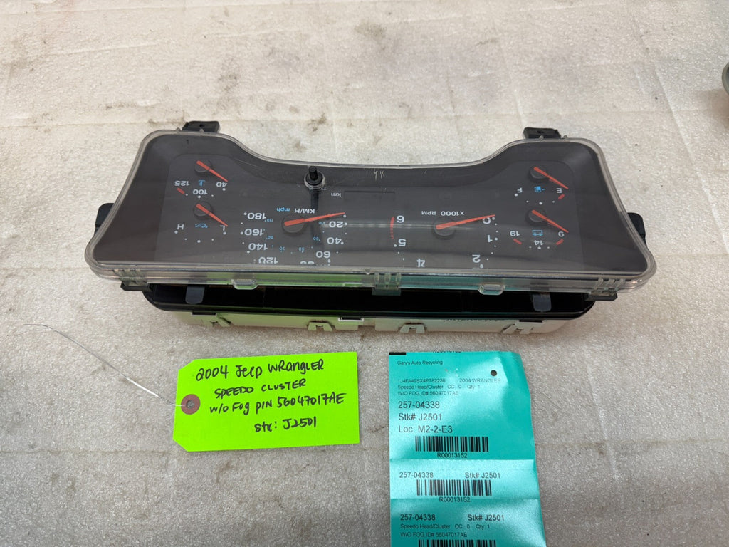 04 JEEP WRANGLER TJ LJ OEM METRIC SPEEDOMETER GAUGE CLUSTER 56047017AE 03-06