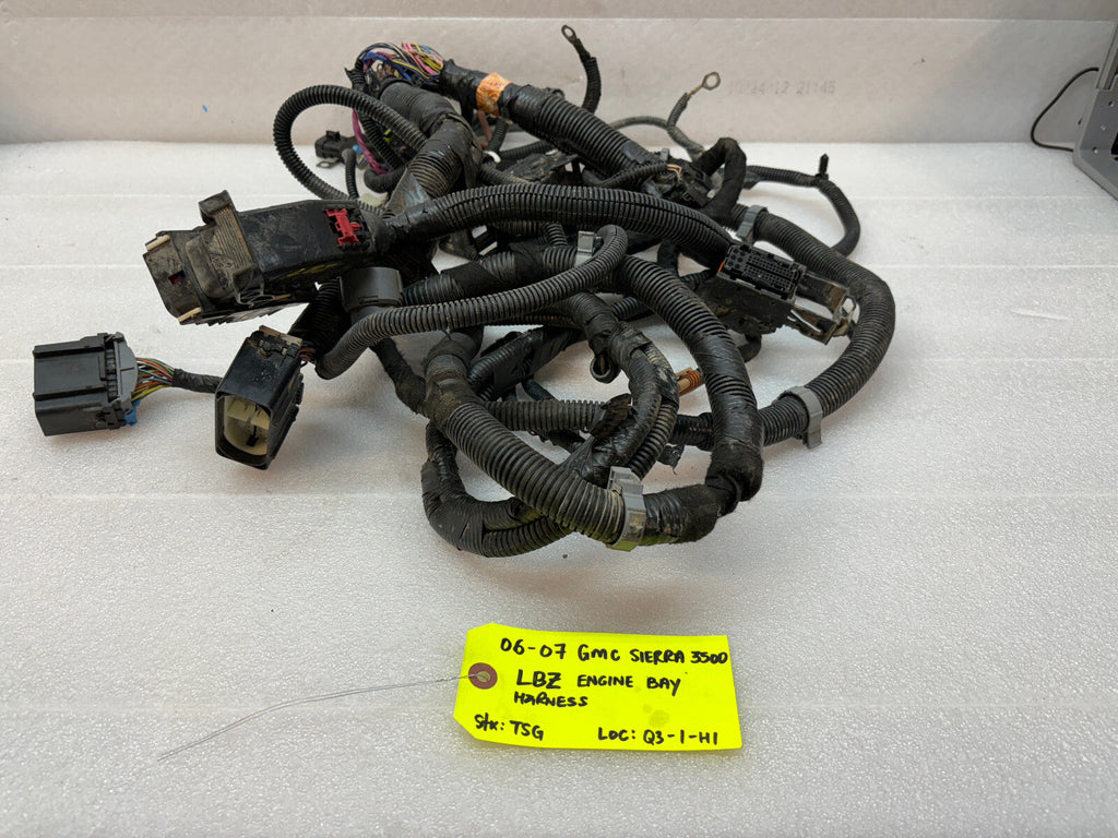 06 07 GMC CHEVROLET 2500HD DURAMAX 6.6 LBZ ENGINE BAY MOTOR PCM WIRING HARNESS