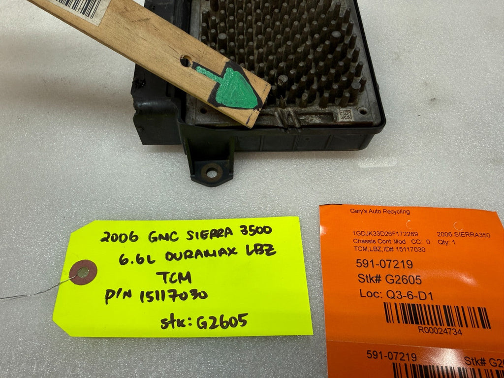 06 07 08 GMC SIERRA ALLISON A40 TRANSMISSION CONTROL MODULE TCM TCU A40 15117030