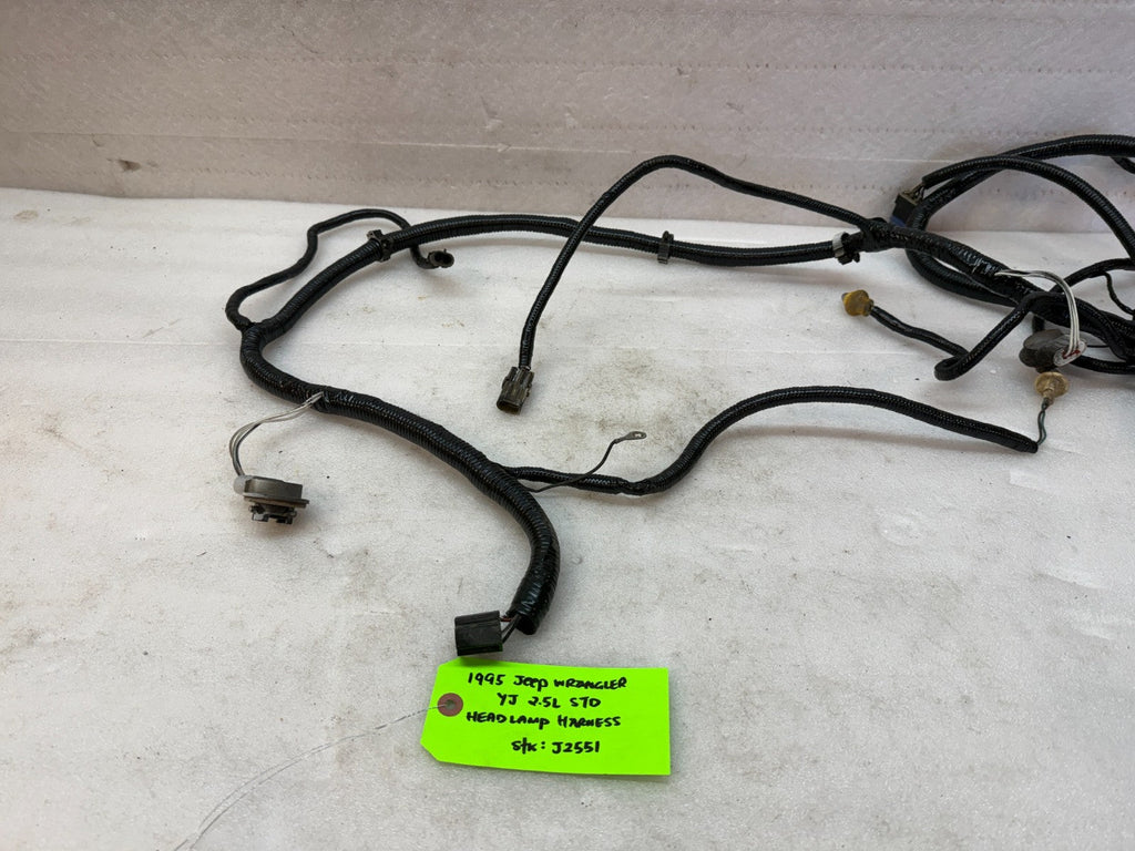 95 JEEP WRANGLER YJ HEADLIGHT HEAD LAMP WIRING HARNESS LOOM