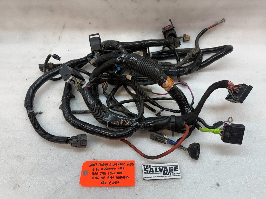 06 07 GMC CHEVROLET 2500HD DURAMAX 6.6 LBZ ENGINE BAY MOTOR PCM WIRING HARNESS