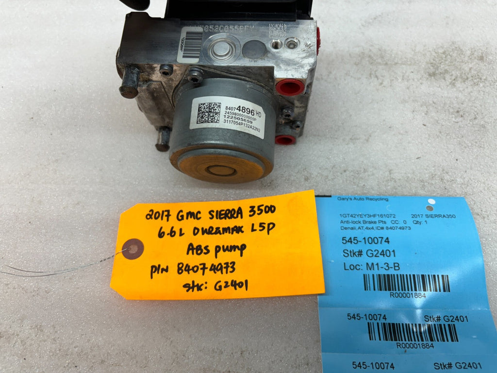 14-19 GMC SIERRA 2500HD 3500HD ABS ANTI LOCK BRAKE MODULE 84074973