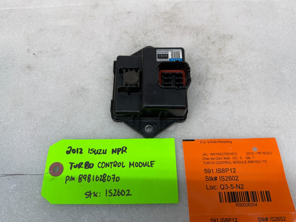 12 ISUZU NRR NPR NQR 5.2 4HK1-TC TURBO CONTROL MODULE 8981628070