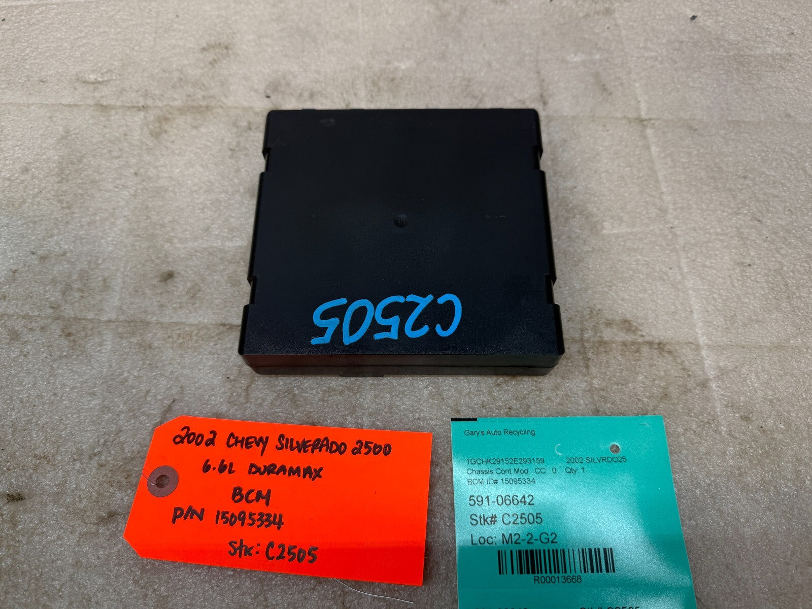 01 02 Chevrolet GMC DURAMAX LB7 6.6 BODY CONTROL MODULE BCM 15095334