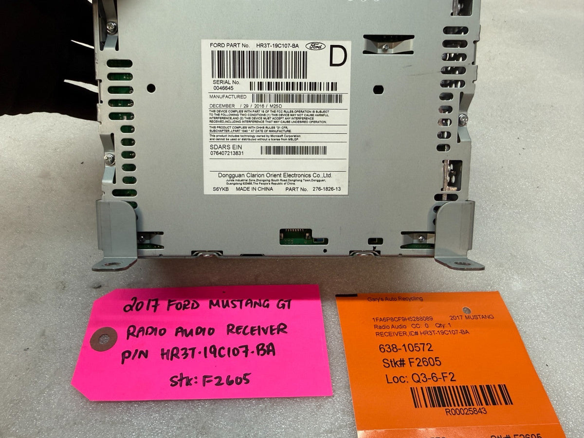 15 16 17 FORD MUSTANG GT AM FM CD SYNC 3 RADIO STEREO RECEIVER HR3T-19C107-BA
