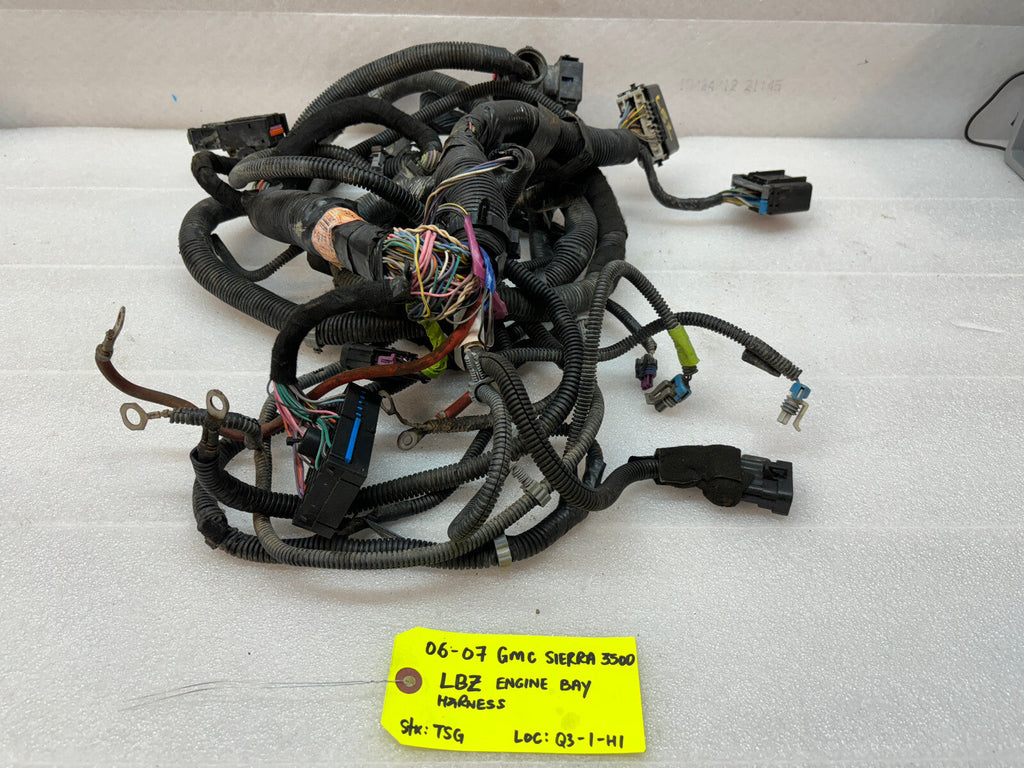06 07 GMC CHEVROLET 2500HD DURAMAX 6.6 LBZ ENGINE BAY MOTOR PCM WIRING HARNESS