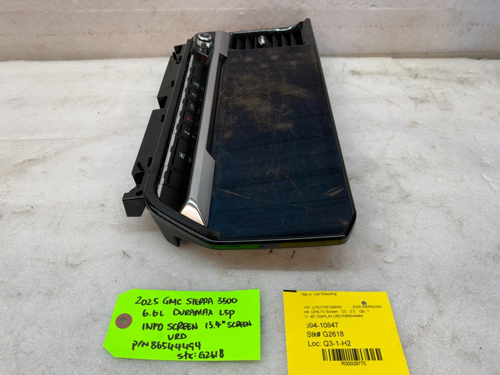22-26 GMC 1500 2500 3500 SIERRA 13.4" RADIO TOUCHSCREEN DISPLAY VRD 86544494