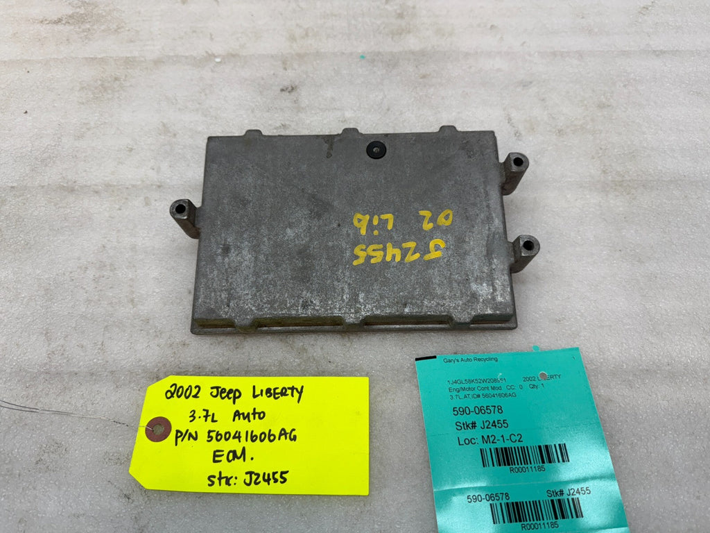 02 JEEP LIBERTY 3.7 AUTOMATIC ENGINE COMPUTER ECM ECU 56041606AG