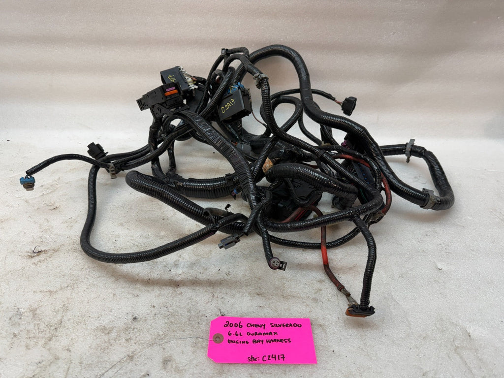 06 07 GMC CHEVROLET 2500HD DURAMAX 6.6 LBZ ENGINE BAY MOTOR PCM WIRING HARNESS