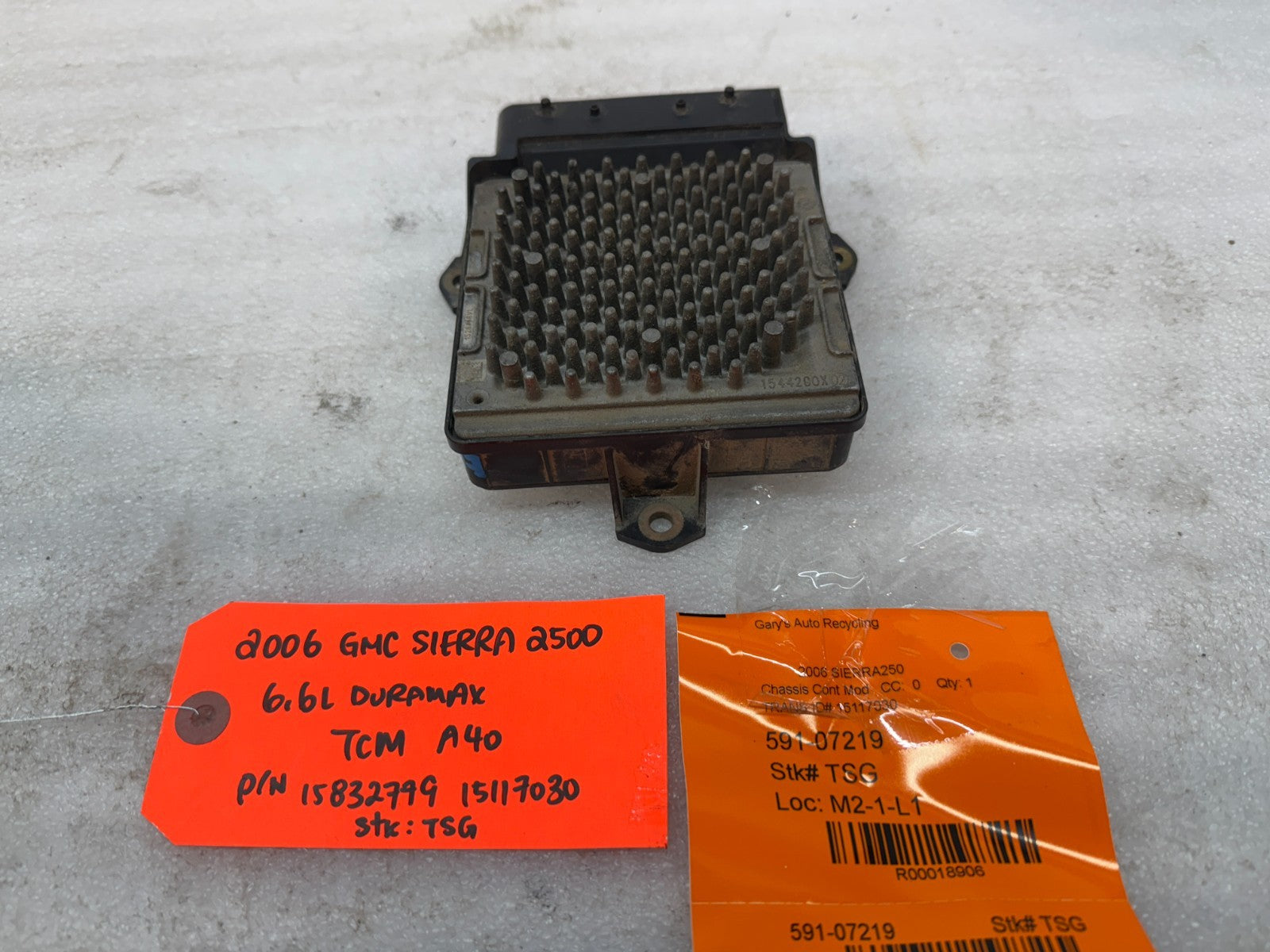 06 07 08 GMC SIERRA ALLISON A40 TRANSMISSION CONTROL MODULE TCM TCU A40 15117030
