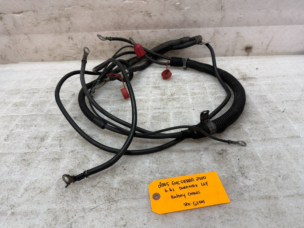04 05 GMC CHEVROLET SILVERADO 2500HD 3500HD 6.6 LLY OEM BATTERY CABLES