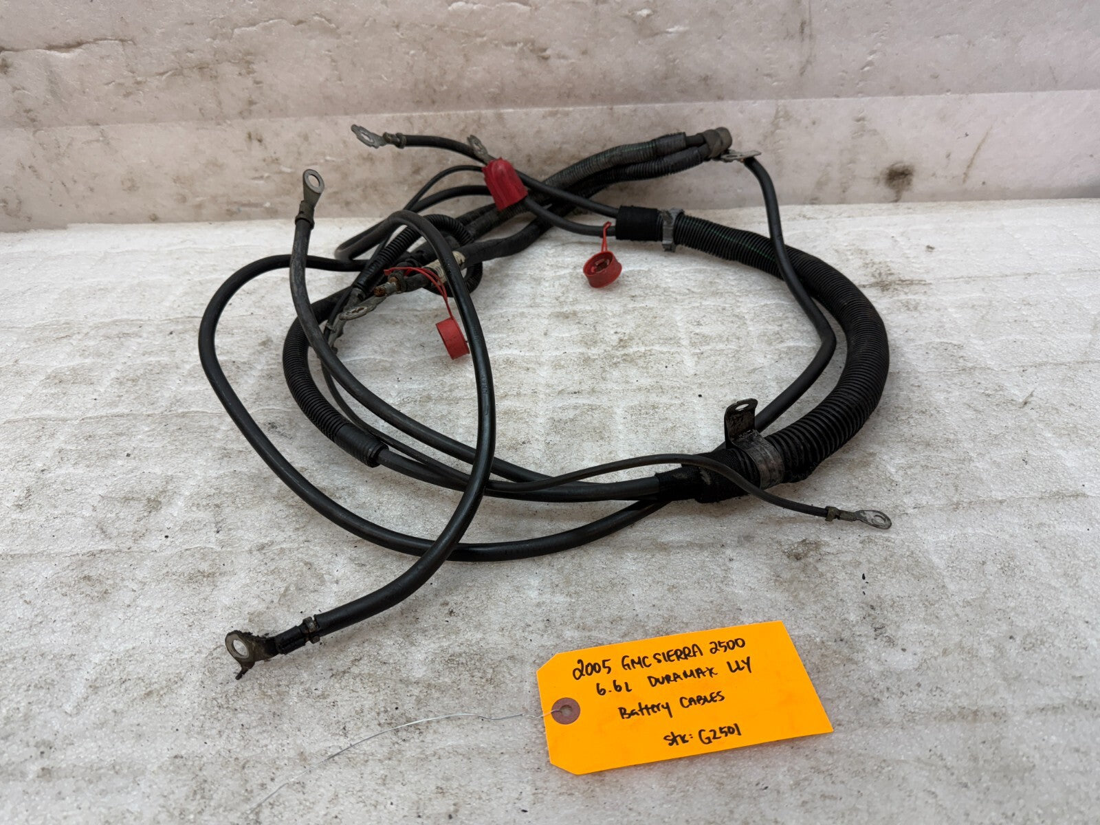 04 05 GMC CHEVROLET SILVERADO 2500HD 3500HD 6.6 LLY OEM BATTERY CABLES