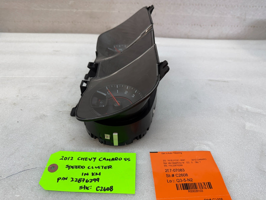 12 CHEVROLET CAMARO SS METRIC SPEEDOMETER GAUGE CLUSTER AUTO 22876299