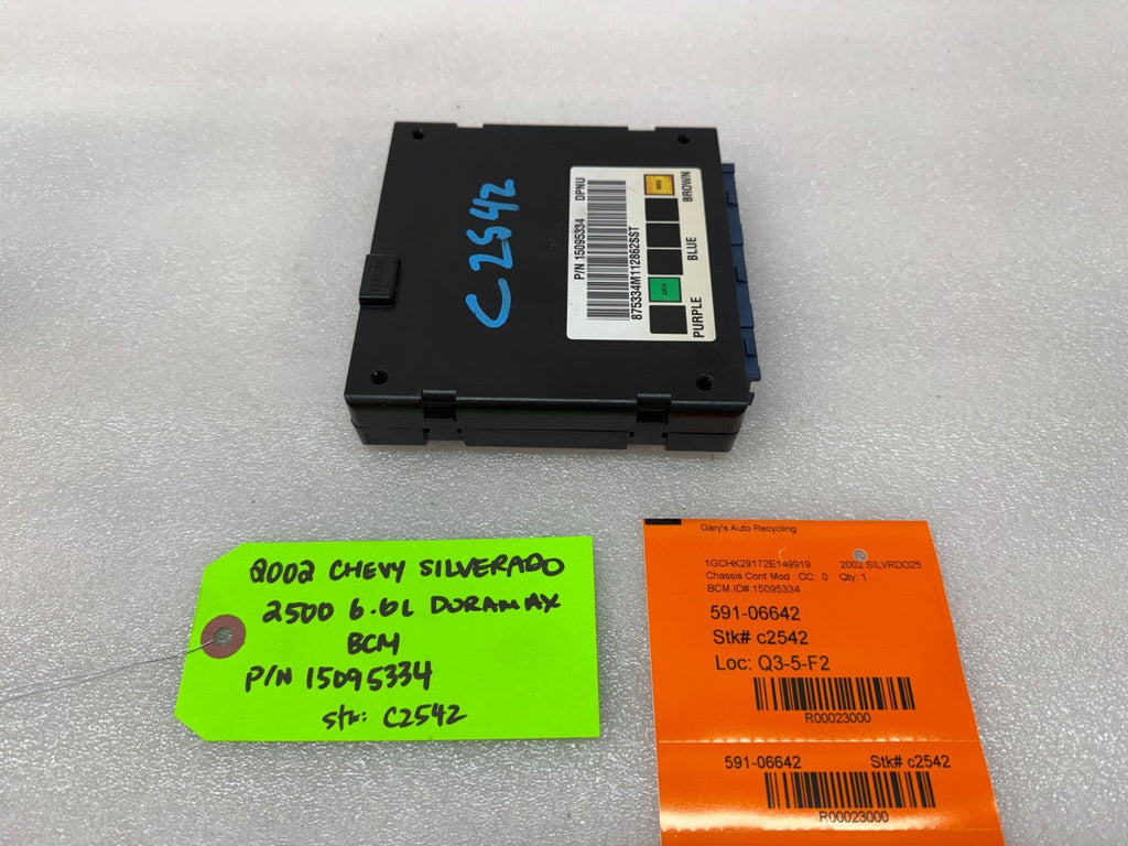 01 02 Chevrolet GMC DURAMAX LB7 6.6 BODY CONTROL MODULE BCM 15095334