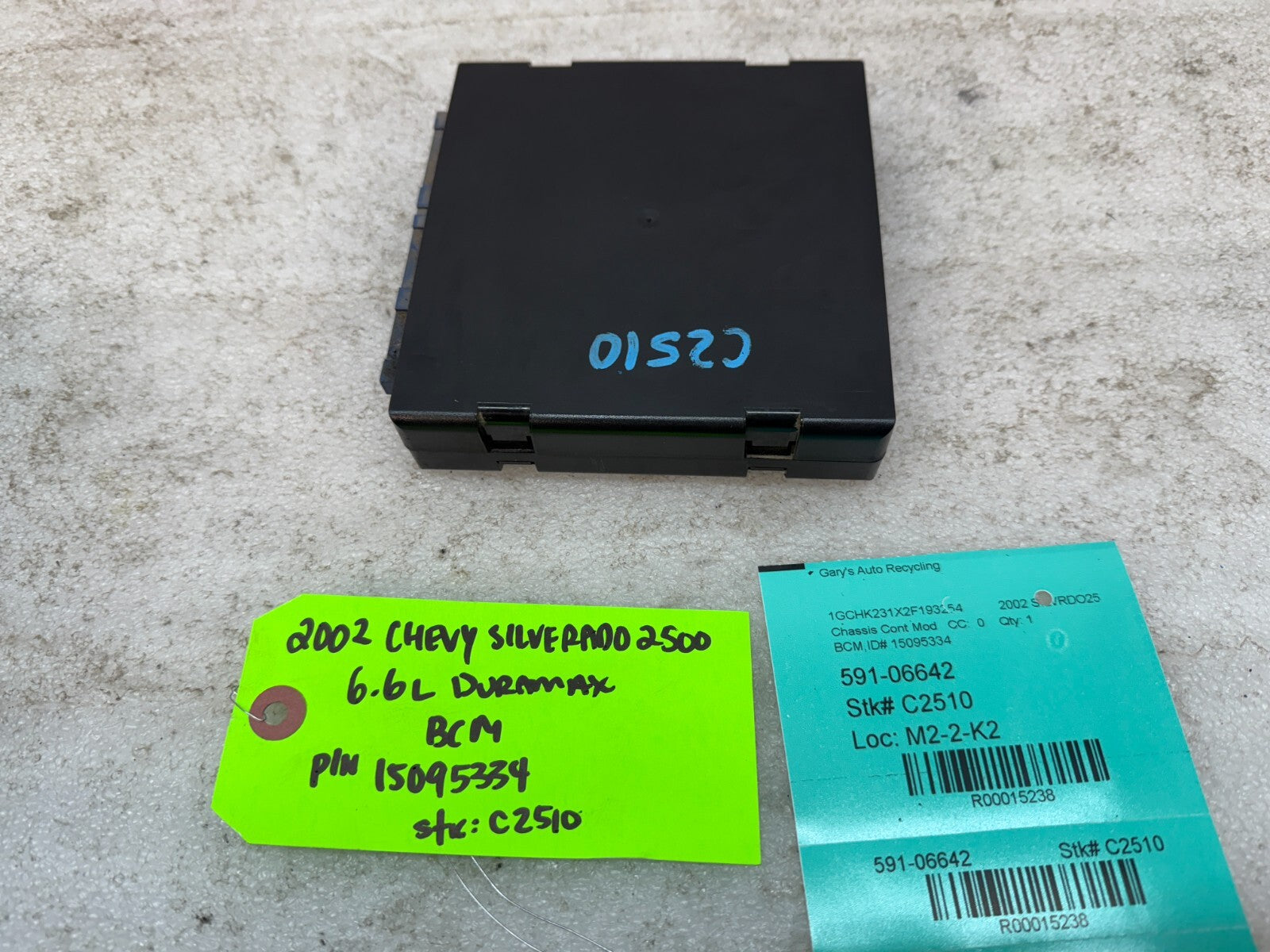 01 02 Chevrolet GMC DURAMAX LB7 6.6 BODY CONTROL MODULE BCM 15095334