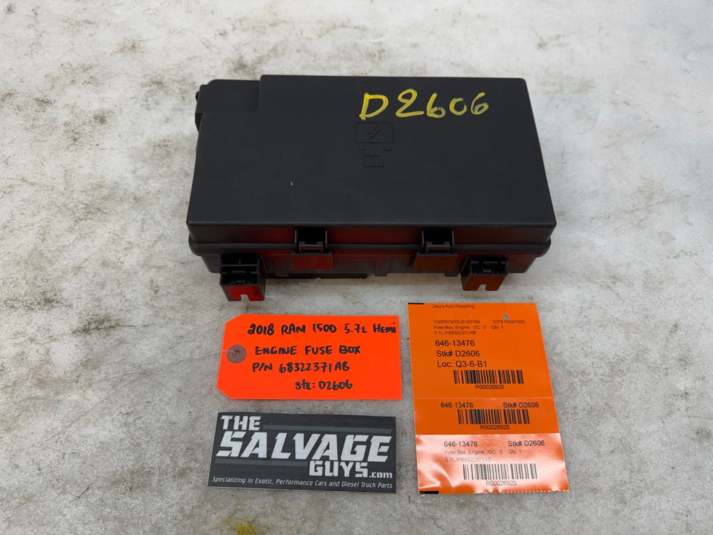 18 DODGE RAM SPORT 1500 5.7 TIPM FUSE BOX 68322371AB 15-21 63k