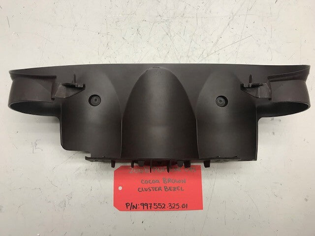 05-13 Porsche 997 C4S CARRERA S OEM COCOA BROWN INSTRUMENT GAUGE CLUSTER TRIM