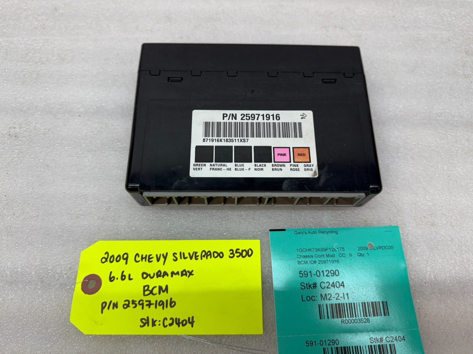 08 09 10 Chevrolet GMC DURAMAX LMM 6.6 BCM BODY CONTROL MODULE 25971916