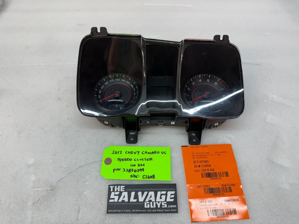 12 CHEVROLET CAMARO SS METRIC SPEEDOMETER GAUGE CLUSTER AUTO 22876299